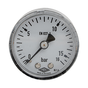 TJEP manometer, 0-10 bar, 1/4", 50mm
